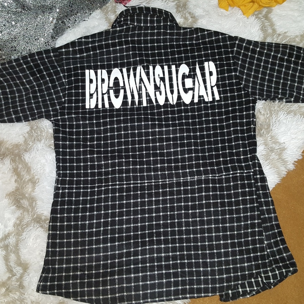 Black checkered oversized flannel shirt